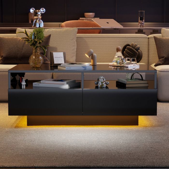 Table Basse LED Blanche Avec Contrôle Par Application Bluetooth, Table