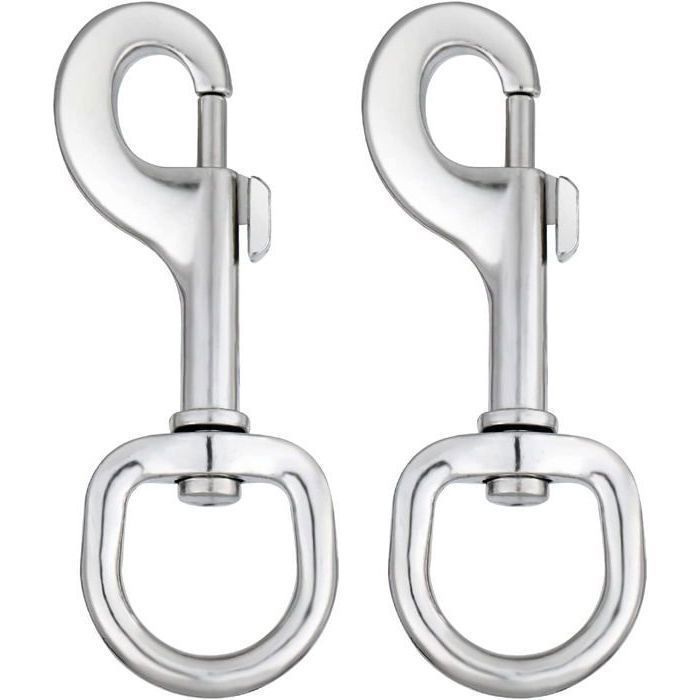 Meilleurs prix pour Lot de 2 mousquetons pivotants pour laisse de chien fermoir de laisse grand et robuste avec œillet pivotant 104 cm