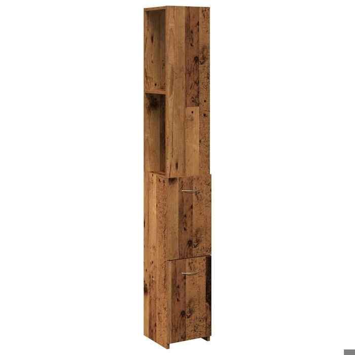 Bonne qualité - Armoire de rangement Armoire de salle de bain et WC - BONNIE - vieux bois 25x25x170cm bois ingénierie DECO M4461579