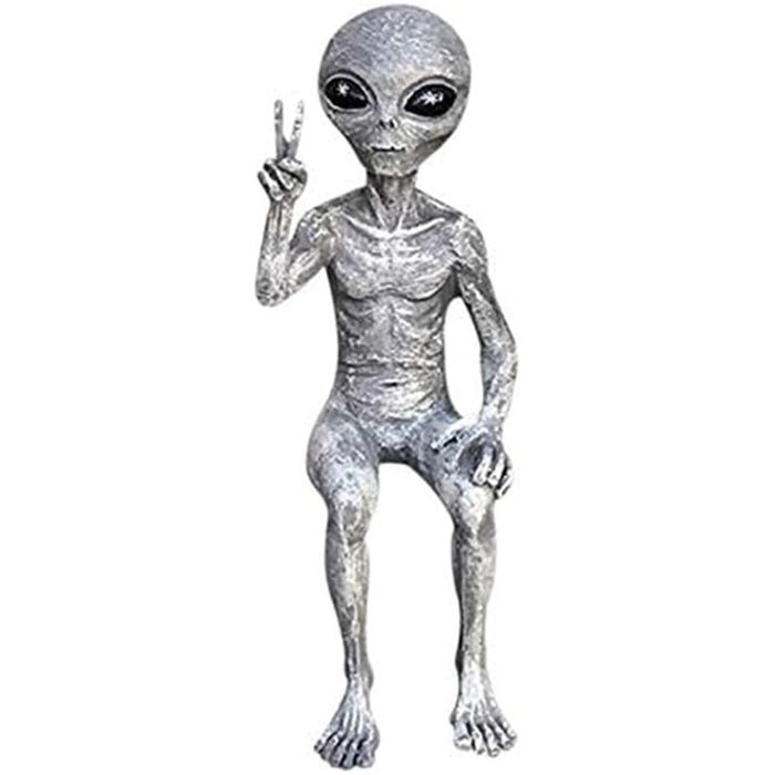 Statue Escargot Alien – Décoration Jardin Résine – Poupée Extraterrestre – Cadeau Original – 14x8,5 Cm