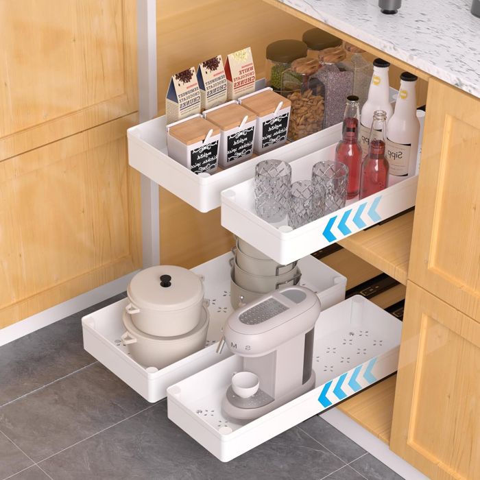 Rails Coulissants Pour Tiroir De Réfrigérateur Intégré - Plastique Blanc, 12,7 Cm, Par 2 Ou 4 Groupes