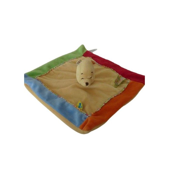 Doudou Winnie plat Disney 25x25 cm multicolore
