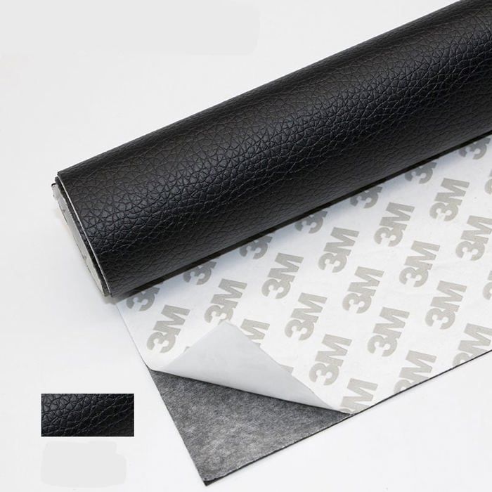 Ruban cuir autocollant - 1 pièce 50x120cm synthétique - Noir - Convient pour réparation canapé siège voiture