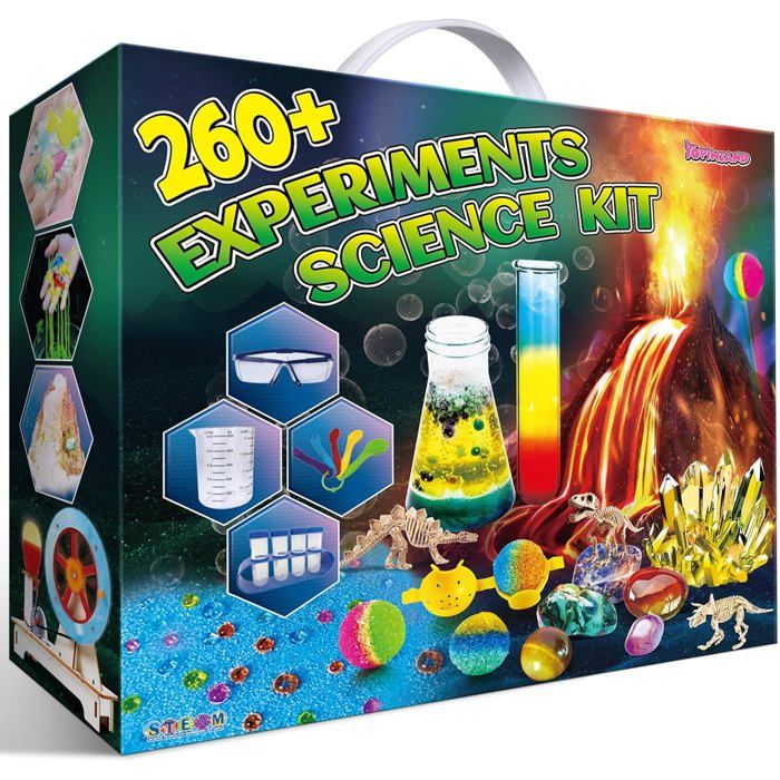 Kit Scientifique 70+ Experiences pour Enfants 4-12 Ans, Laboratoire de Chimie et Kit Volcan Kit Scientifique 70+ Experiences pour Enfants 4-12 Ans, Laboratoire de Chimie et Kit Volcan