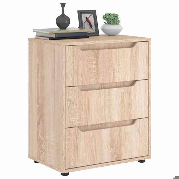 NEW 2026 Commode de salon/chambre Buffet bas VISNES chêne sonoma 60x40x73 cm bois dingénierie L4439