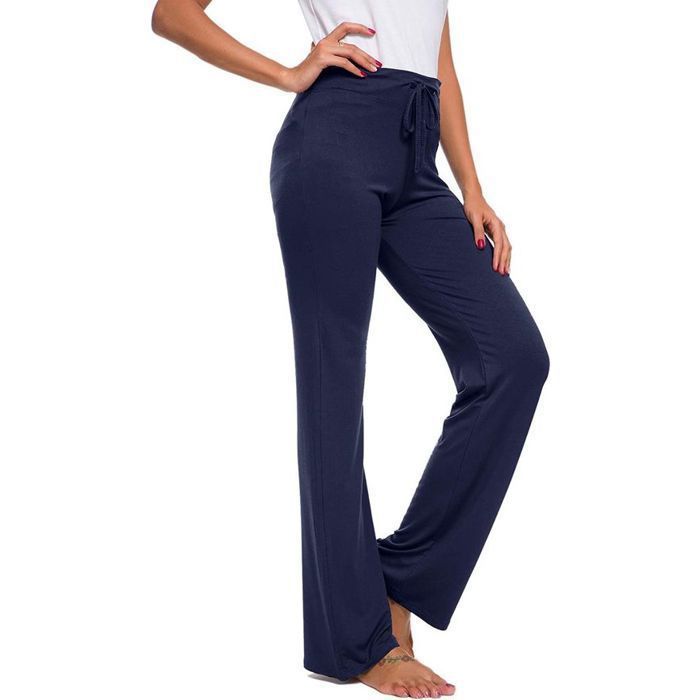 Pantalon de yoga - OURCAN - Modal - Jambes larges (Wide Leg) - Bleu marine Taille M