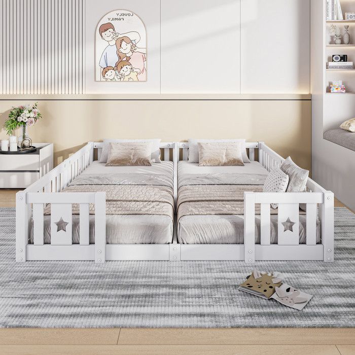 lit enfant jumeaux lit au sol 2 enfants lit montessori