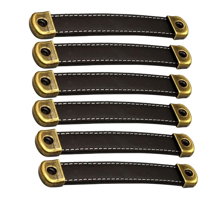 6 Pièces Poignee Cuir Poignées De Tiroir En Cuir Poignées De Meuble En Cuir poignee de meuble cuisine noir Poignée de Porte