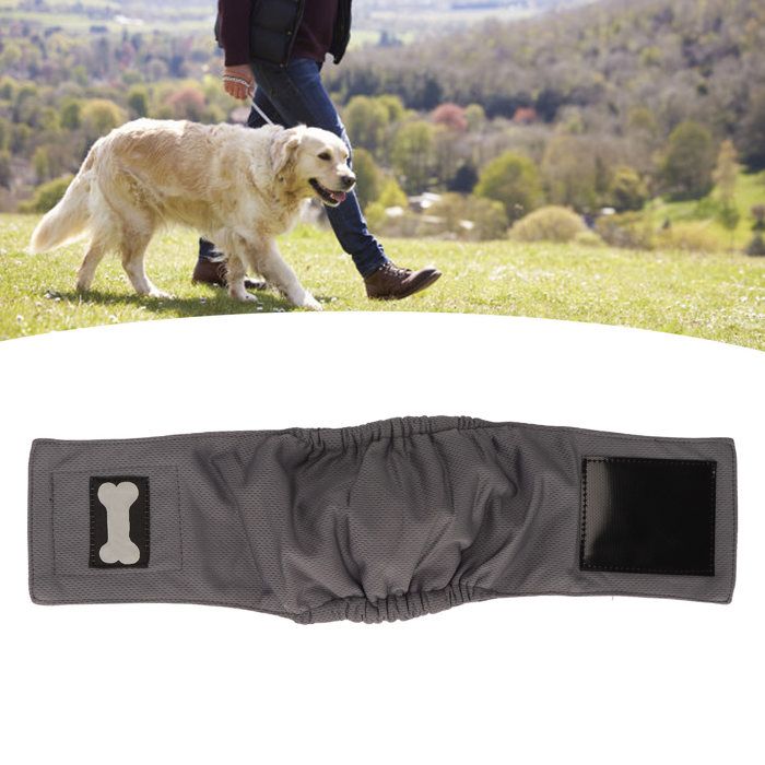 Tbest Enveloppement de ventre de chien mâle Ceinture ventrale pour chien mâle étanche forte Gris XS 30-45cm / 11.8-17.7in