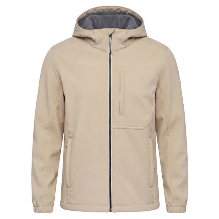 Blouson à capuche dhiver homme - Ombre - C581 - softshell - zippé - Sable