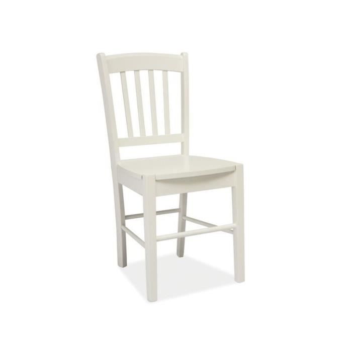 chaise de salle à manger - 40 x 36 x 85 cm - bois - blanc