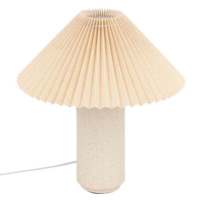 Atmosphera - Lampe cylindre en céramique - H. 38 cm - Beige