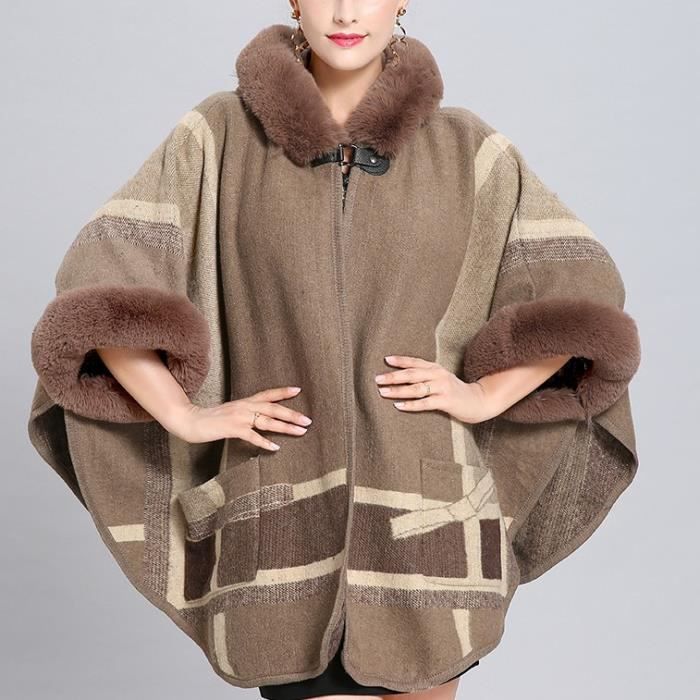 Cape femme avec best sale fourrure