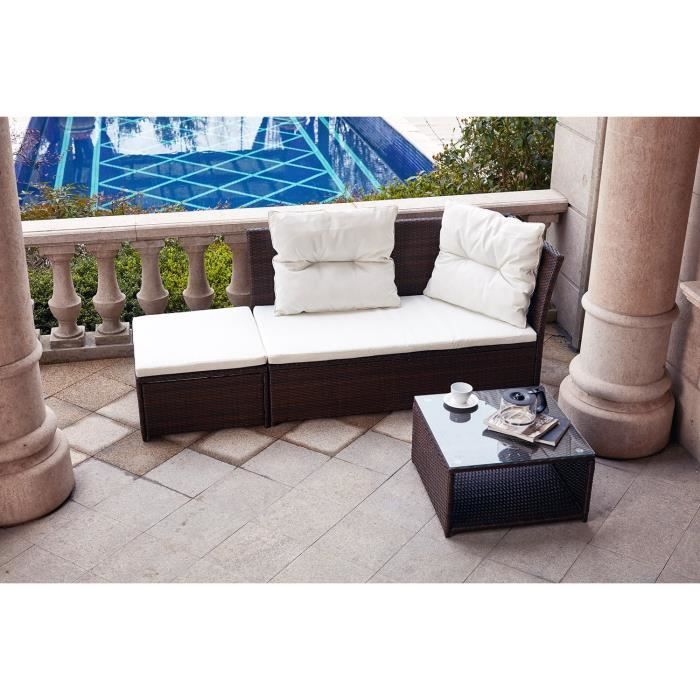 Salon De Jardin Resine 3 Personnes Marron Achat Vente Salon