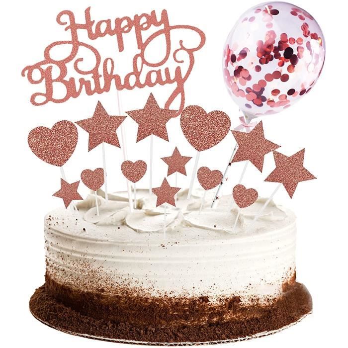 Happy Birthday Cake Topper Décorations de gâteau d'anniversaire Décorations  de fête -  France