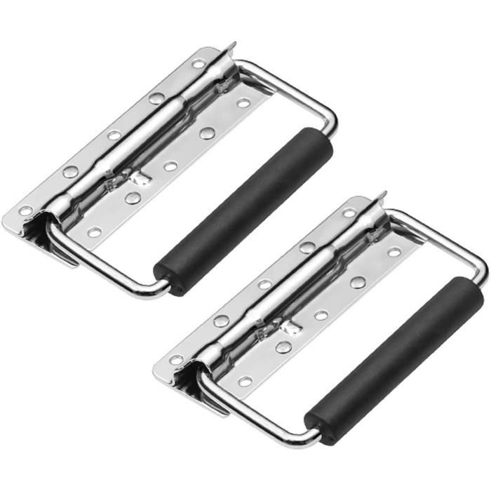 2 Pièces Poignee Pliante Métal Poignée à Ressort, Poignées De