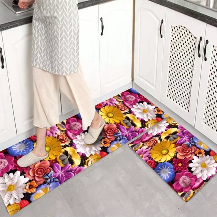 Lot De 2 Tapis De Cuisine Antidérapant Et Durable,Tapis De Paillasson Lot De 2 Tapis De Cuisine Antidérapant Et Durable,Tapis De Paillasson