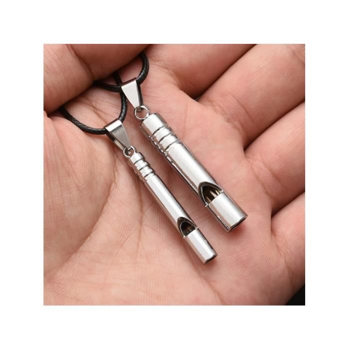 Sjjjs Lot De 2 Sifflets Arbitre Double Tube Métal – 120 DB Ultra Puissant – Sifflet Survie & Camping Avec Porte-Clés – Pour Sport, Randonnée, Urgence