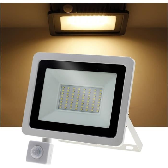 Projecteur Led, Éclaira Led Capteur De Mouvement Pir Blanc-Blanc Chaud ...