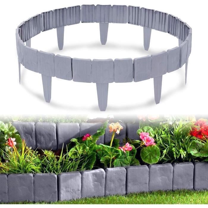 Bordure De Jardin Prosperplast Garder Line - 20 Pièces Plastique Marron, 10m De Longueur Pour Délimiter Pelouse Et Allées