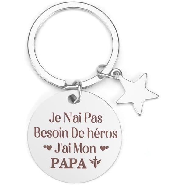 Porte-clés Papa Personnalisé - Cadeau Original Fête Des Pères, Anniv Ou Noël | Message Personnalisé