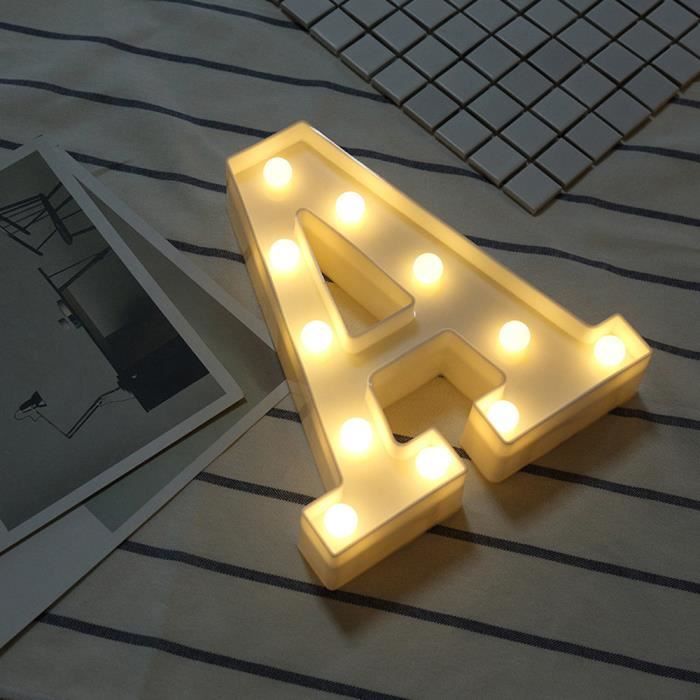 Grand DEL Light Up alphabet lettres de lumières blanches chaudes plastique Modeling Lamp