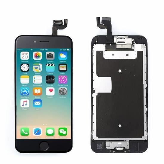 Kit écran Complet Pour IPhone 6 (Vitre Tactile + LCD) - Noir - Avec Nappes Et Bouton Home - Neuf