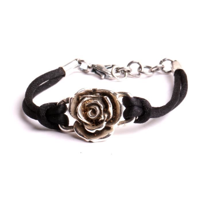 bracelet fleur de vie cordons noirs