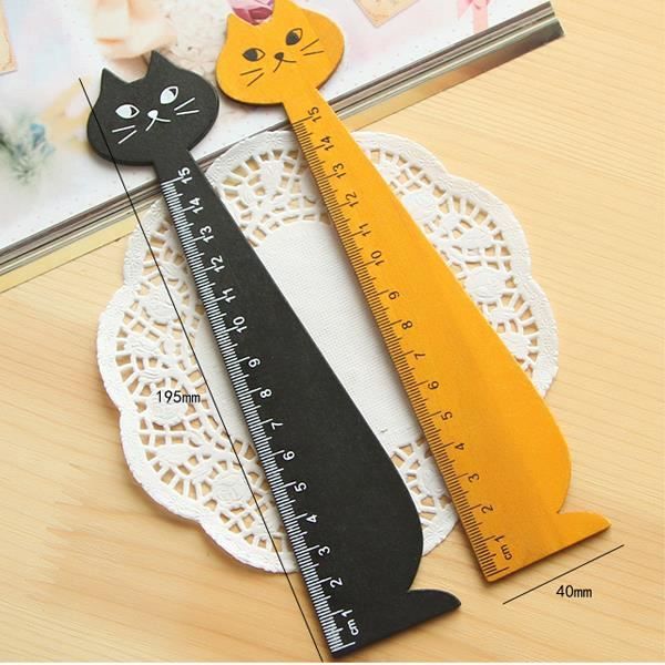 1 Pc Regle Chat Mignon Noire Jaune Couleur Aleatoire Cdiscount Beaux Arts Et Loisirs Creatifs