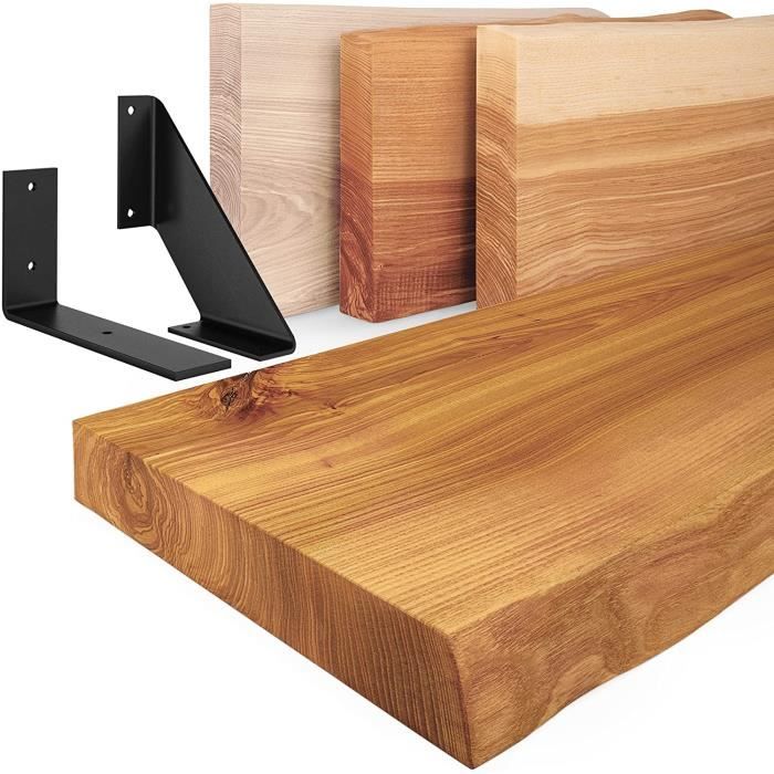 LAMO MANUFAKTUR 90cm Étagère murale flottante en bois massif - style