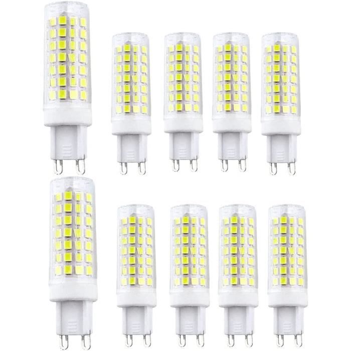Lot de 10 Ampoules LED G9 9W ampoule 6000k Blanc Froid, Equivalente 80W