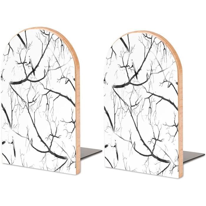 Behone 2 Pièces Serre-Livres En Bois, Presse-Livres En Bambou