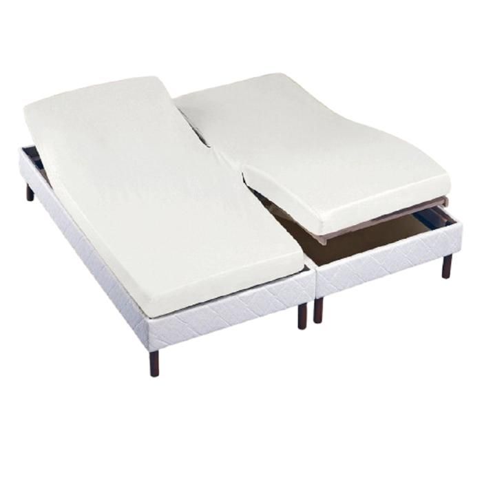 ALPES BLANC - Drap Housse Blanc 2x70x190 cm – Spécial Lit articulé – Coton Doux et Résistant – Maintien Parfait pour Lits Jumeaux ALPES BLANC - Drap Housse Blanc 2x70x190 cm – Spécial Lit articulé – Coton Doux et Résistant – Maintien Parfait pour Lits Jumeaux