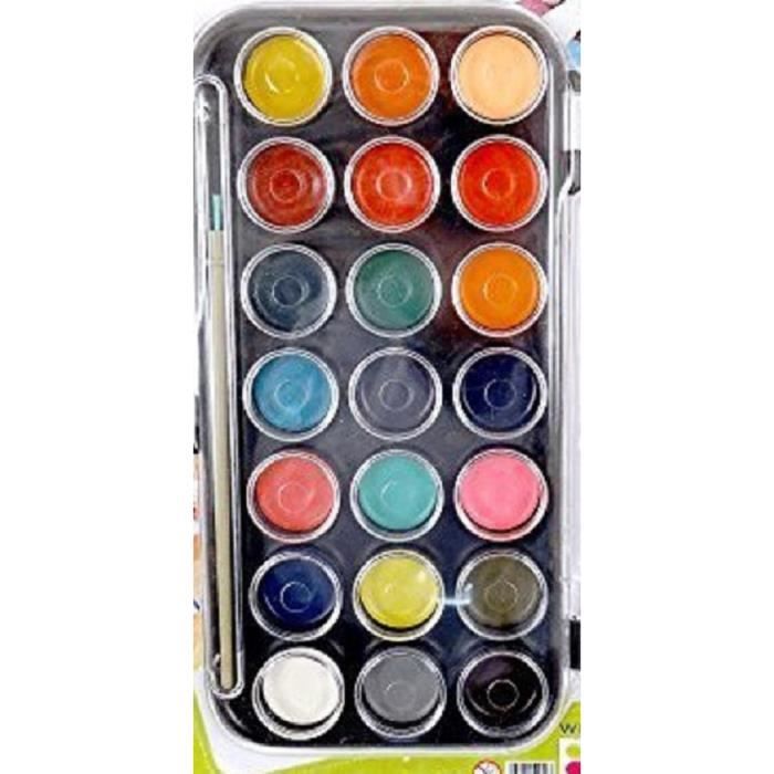 Palette peinture a l'eau enfant x 21 couleurs - Achat ...