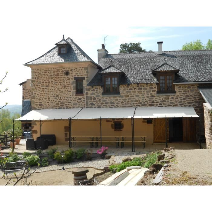 bache pergola 4 50m x 2 50m toile 640g m blanc etanche anti uv ultra resistante cdiscount jardin