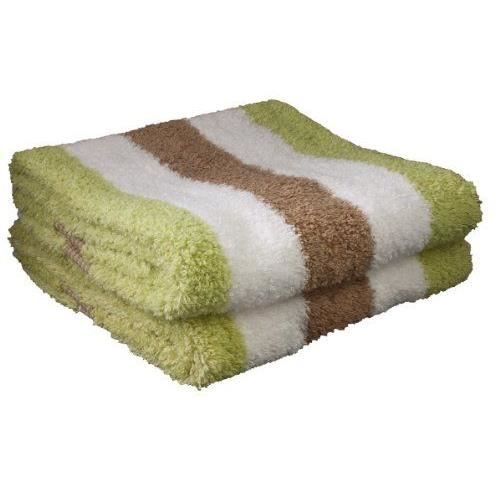 Gözze, Lot De 2 Serviettes De Toilette à Rayures Marron, Blanches Et