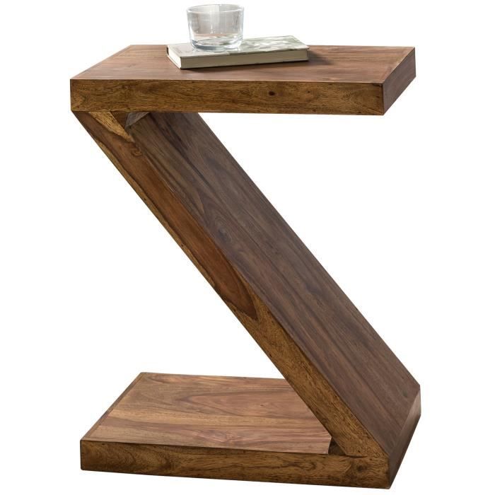 Table Cube En Bois Sheesham Massif - 35x35x35 Cm Avec Rangement Intégré - Table Basse Ou D'appoint Design - 8