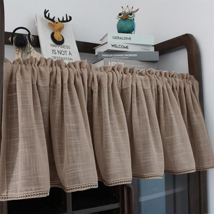 Rideau court en Tulle, couleur unie, panneau de fenêtre, demi-rideau ...