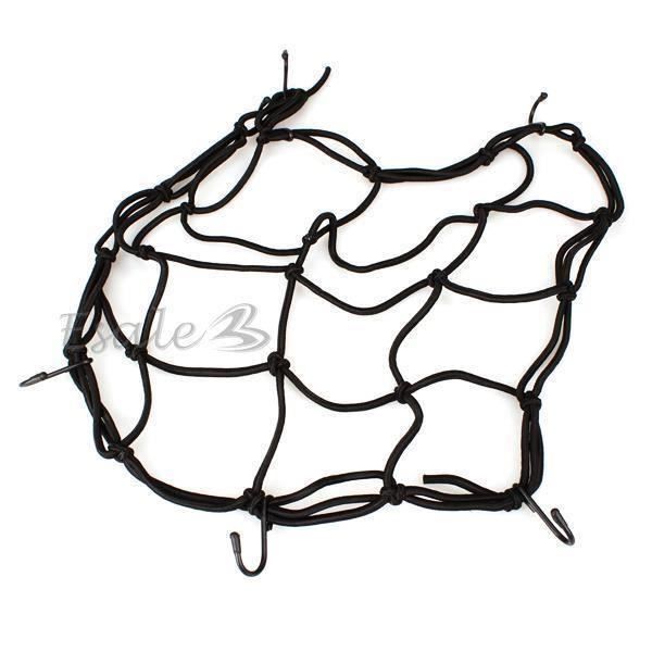 Filet Moto Élastique 30x30cm - Pour Casque, Bagages, Avec Crochets, Transport Sécurisé