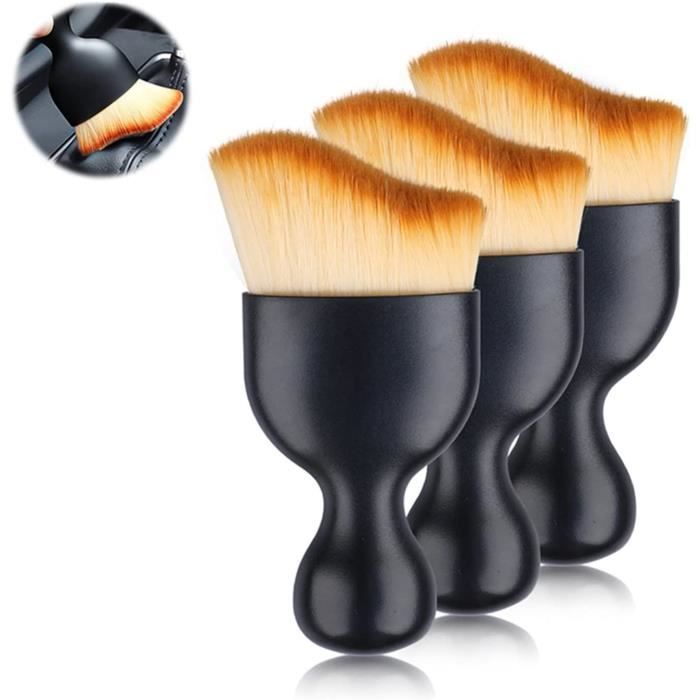 Kit 2 Brosses Nettoyage Voiture HBERCAI - Longue Et Courte Pour Intérieur, Sièges, Aérations