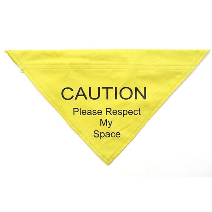 Ancol Bandana d`avertissement pour Chiens avec Inscription Respect My Space Taille M/L Jaune - 185100