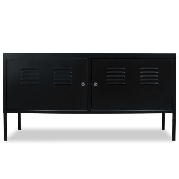 Festnight Meuble TV Industriel avec Rangement 4 Tiroir 1 Compartiment avec 2 Portes 120 x 30 x 40 cm