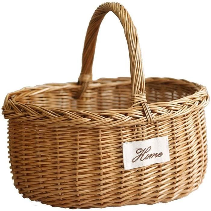 Panier rond osier avec anse outlet