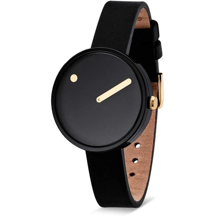 Picto Montre Pour Femme 30 Mm Noir Et Dore Avec Bracelet Cuir Noir 43313 4112 G 5876 Achat Vente Montre Cdiscount Montre neuve fossil modele es3405 : cdiscount