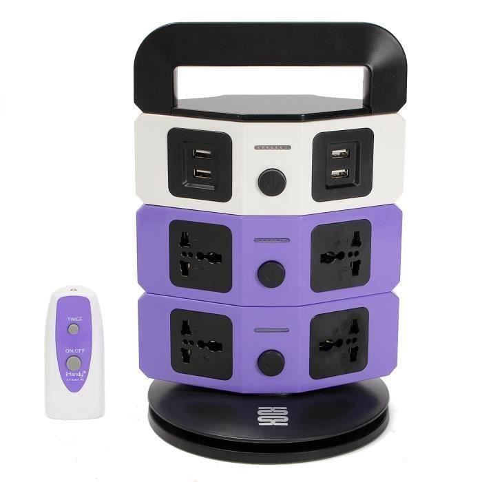 Tour Multiprise Parasurtenseur Parafoudre, Te-Rich Bloc Multiprise USB