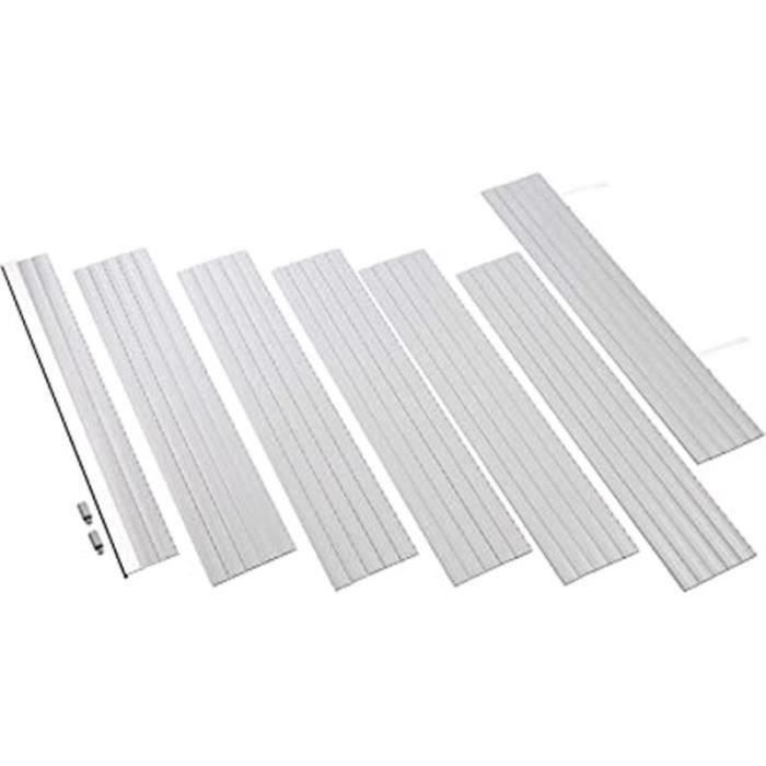 Kit Complet De Volet Roulant En Aluminium 45° Avec Moteur Et Bouton Mural (1200 X 2400 Mm) Gris Foncé