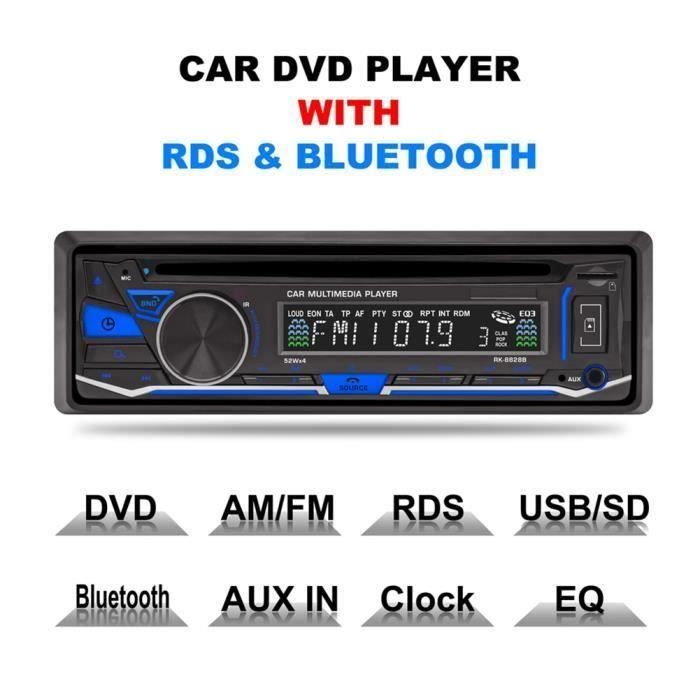 Lecteur Car DVDCD Player Autoradio Bluetooth FMAMRDS Tuner Radio Voiture stéréo Multimedia