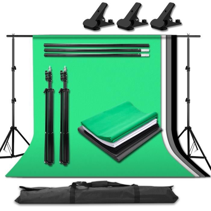 Le kit de support mural de fond Photo Studio 2x2m est léger et durable