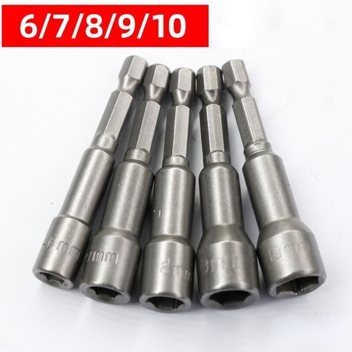 6X Embout Tournevis Magnétique Anneau Amovible