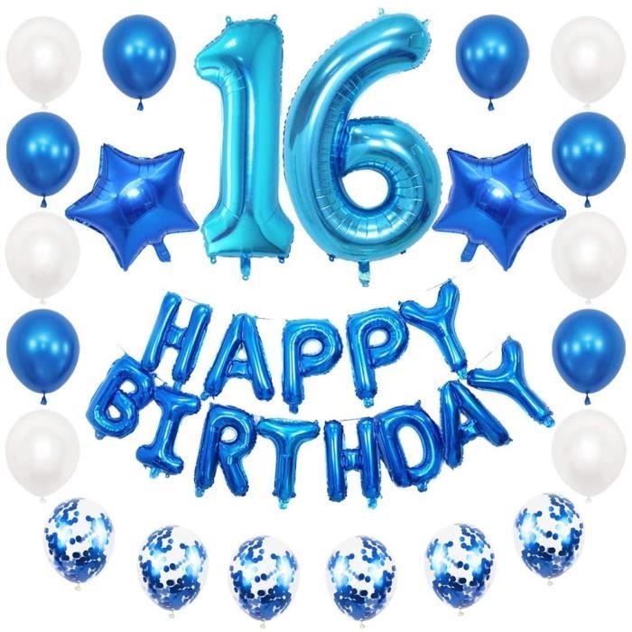 Decoration D Anniversaire Pour 16 Ans Bleu Decoration D Anniversaire Grand Chiffre 16 Ballons Gonflables Banniere 3766 Cdiscount Maison